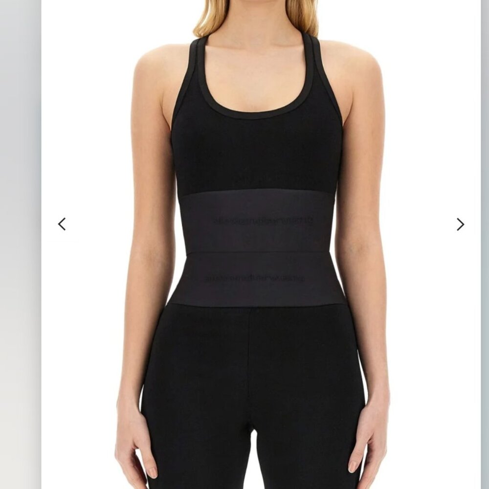 Scoop Neck Bra Top With Logo Elastic Band XS